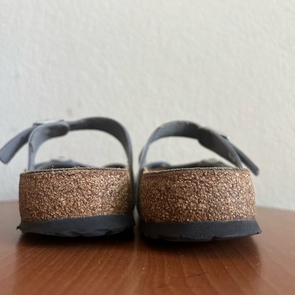 BIRKENSTOCK Women's Mayari Birko-Flor Silver Outdoor Criss Cross Straps Sz 39 8 - Picture 9 of 10